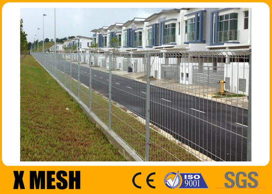 PVC Coated Or Galvanized Rolltop Weld BRC Fencing Mesh Panel 2.4m High